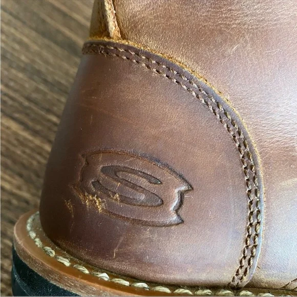90s Skechers Laramie Engineer brown Leather Lace Up Ankle Boot - Picture 9 of 15